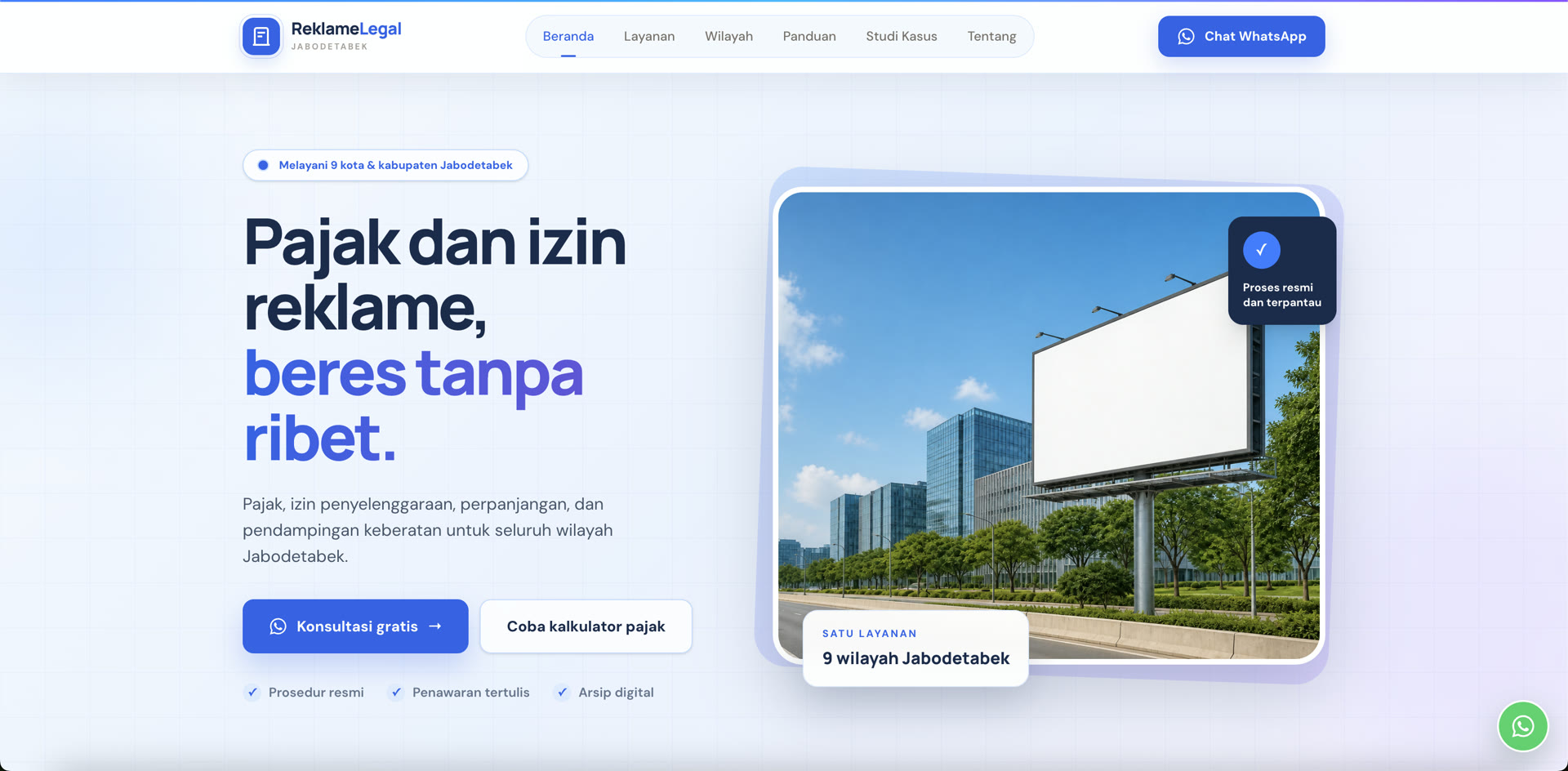 Portofolio reklame legal jabodetabek